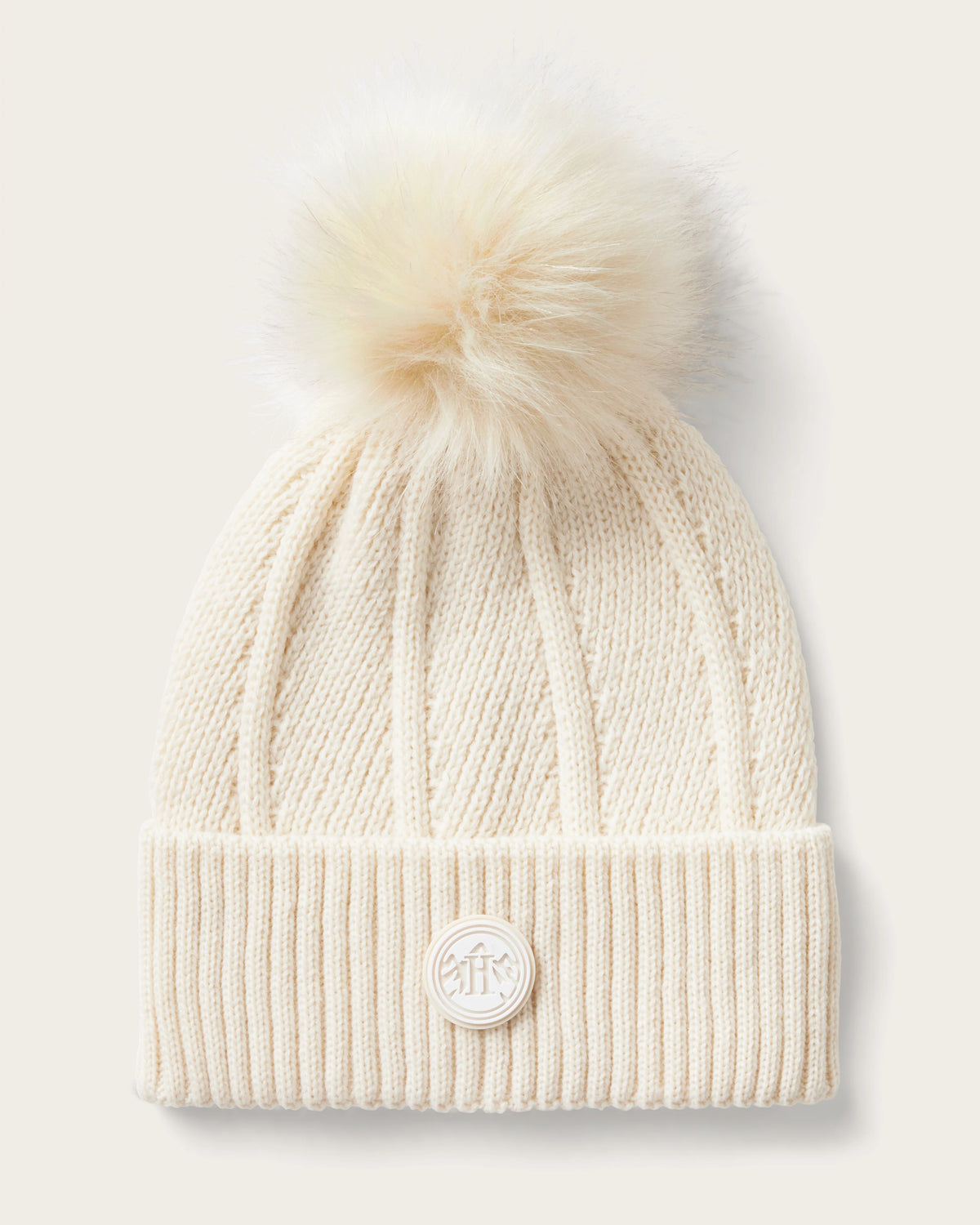 Baby Willow Pom Beanie in Chalk