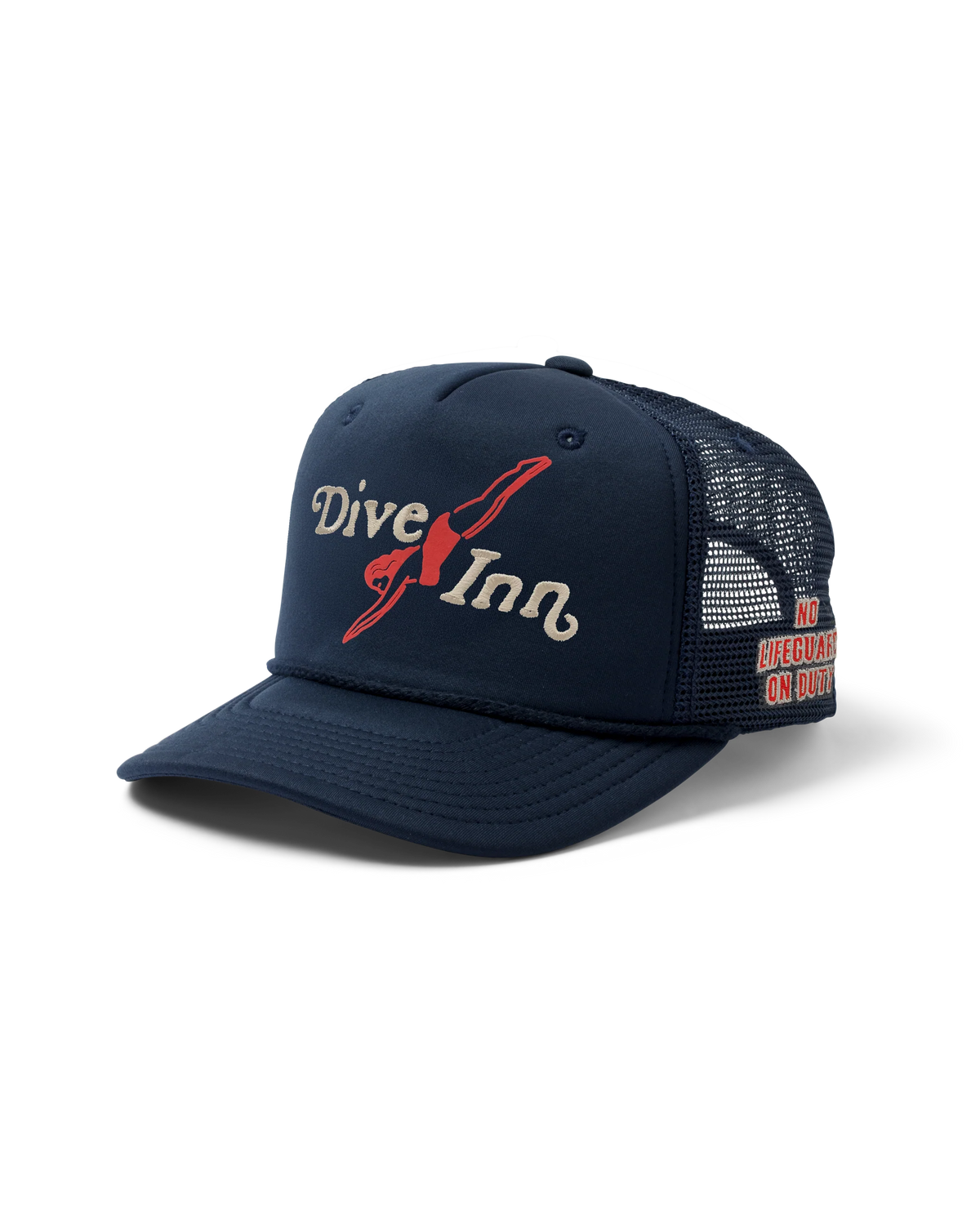 Dive Inn Foam Trucker Hat in Navy